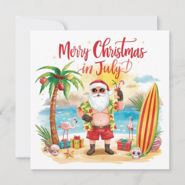 Feliz Navidad en julio en la playa con Santa (Anverso)