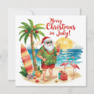 Feliz Navidad en julio en la playa con Santa