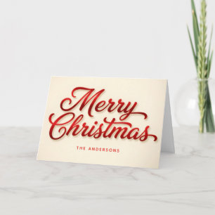 Feliz Navidad en letra roja terciopelo retro