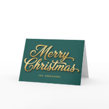 Feliz Navidad en letra script retro Gold Luxe
