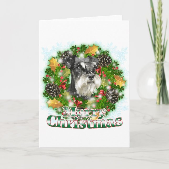 Feliz Navidad en miniatura Schnauser (Anverso)