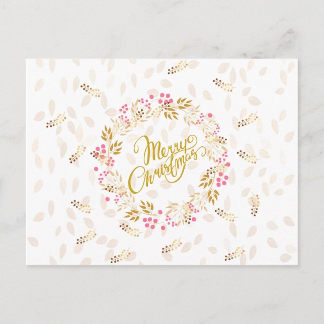 Feliz Navidad en oro y rojo (Anverso)