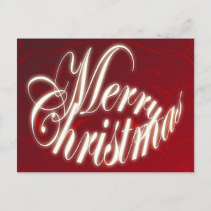 Feliz Navidad en Tarjeta Postal Roja