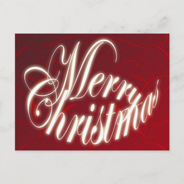 Feliz Navidad en Tarjeta Postal Roja (Anverso)