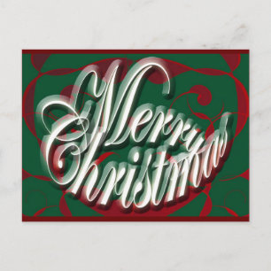 Feliz Navidad en Tarjeta Postal Verde