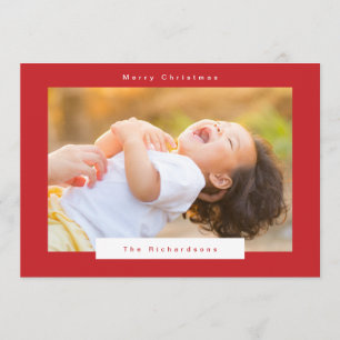 Feliz Navidad en texto rojo y blanco foto