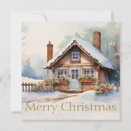 Feliz Navidad en un paisaje nevado