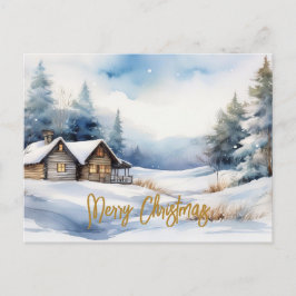 Feliz Navidad en un paisaje nevado