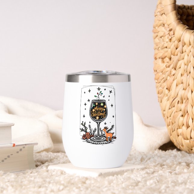 Feliz Navidad en un vaso de vino (Sala de estar (girada))