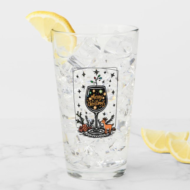 Feliz Navidad en un vaso de vino (Anverso (hielo))