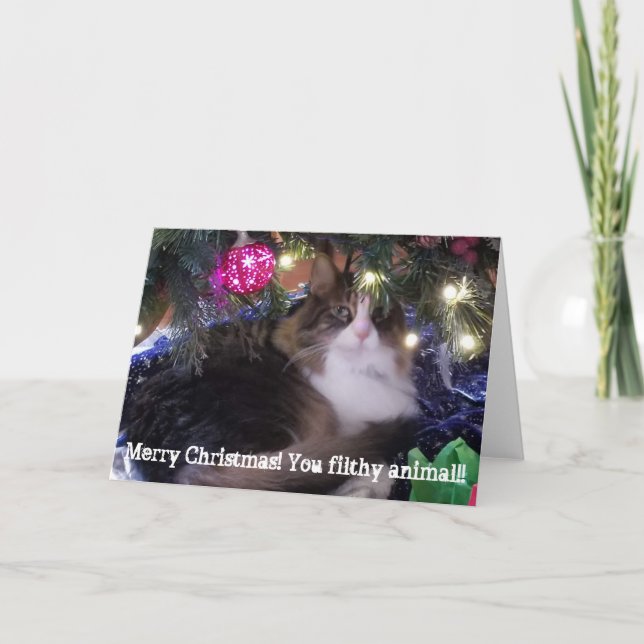 Feliz Navidad eres un animal asqueroso, gato lejan (Anverso)