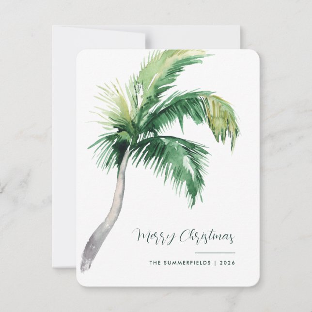Feliz Navidad Escritura de Palma Tropical (Anverso)