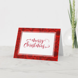 Feliz Navidad Escritura Roja con Círculos y Rayas