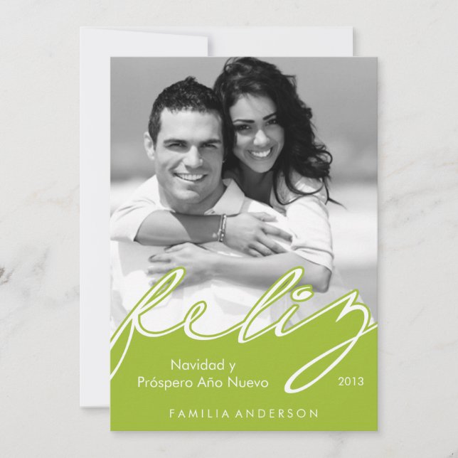 Feliz Navidad Español Felices Fiestas {verde} (Anverso)