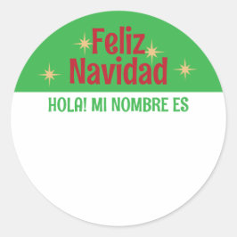 Feliz Navidad Español Hola Etiqueta