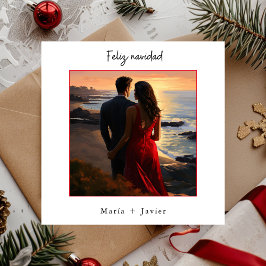 Feliz Navidad Española elegante foto de caligrafía