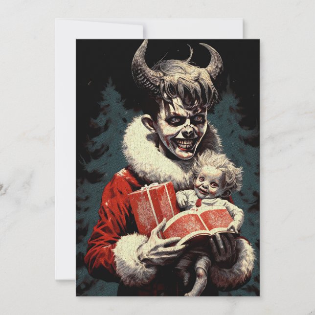 Feliz Navidad espeluznante niño del diablo del hor (Anverso)