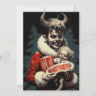 Feliz Navidad espeluznante niño del diablo del hor