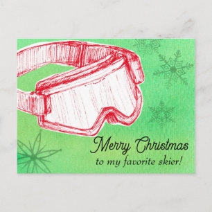 Feliz Navidad Esquiador favorito Goggles Green