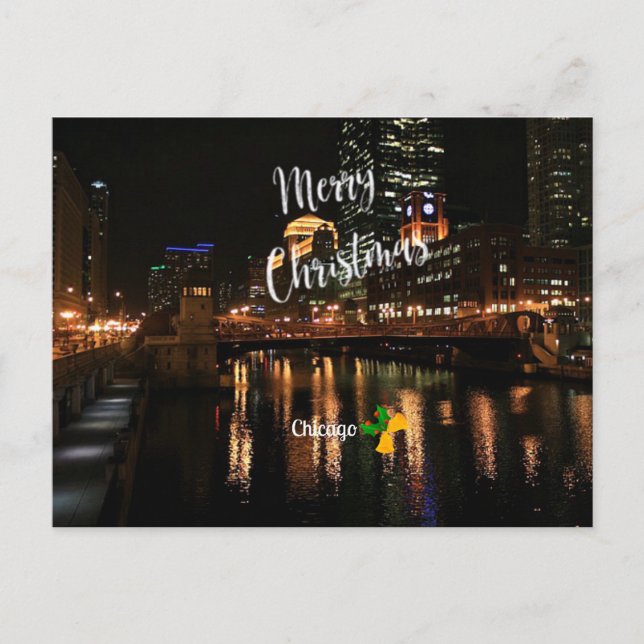 Feliz Navidad - Esquina de Chicago de noche (Anverso)
