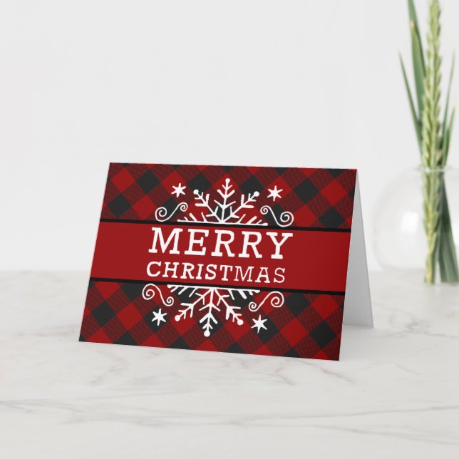 Feliz Navidad estampado de copo de nieve Tarjeta p (Anverso)