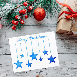 Feliz Navidad Estrella azul Decoración con texto