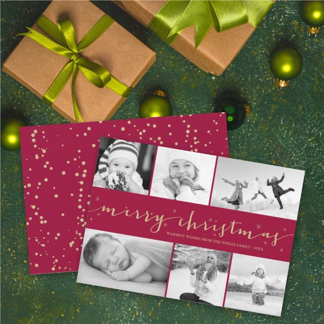 Feliz Navidad Estrellas Maroon Band 6 Collage de f (Subido por el creador)