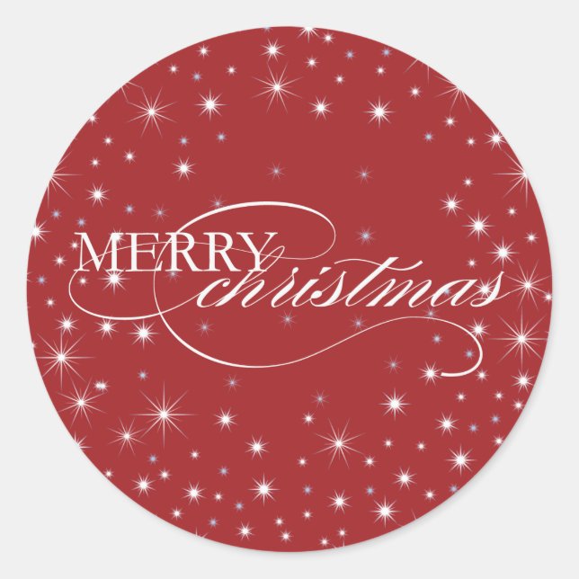 Feliz Navidad - Estrellas - Pegatina, Sello (Anverso)