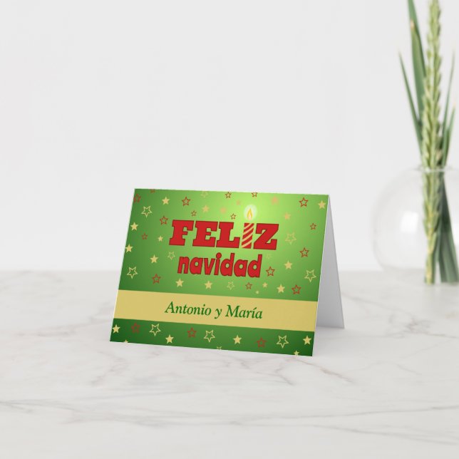 Feliz navidad estrellas personalizadas - español (Anverso)