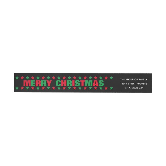 Feliz Navidad -Etiqueta de dirección de devolución (Individual)