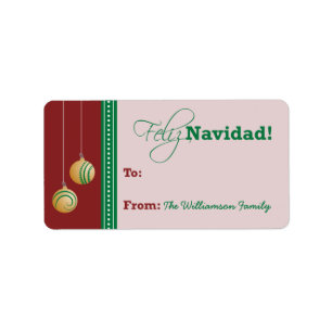 Feliz Navidad - Etiqueta de regalo (rojo)