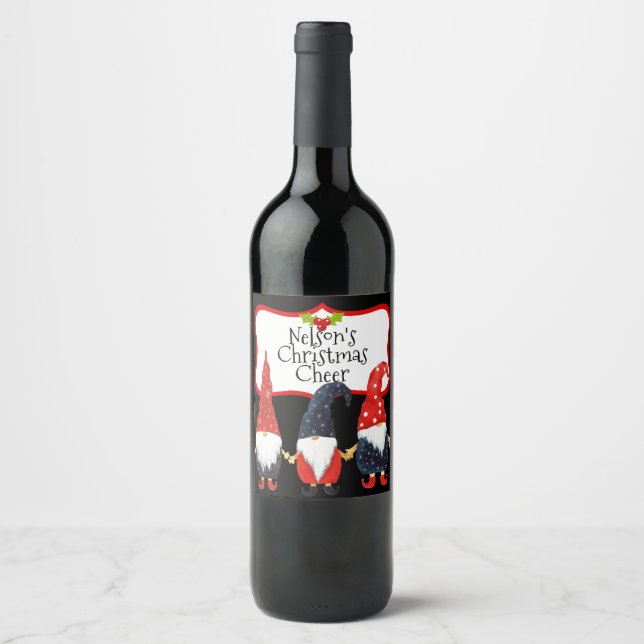 Feliz Navidad Etiqueta de vino Personalizado de tr (Anverso)