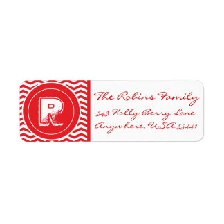 ¡Feliz Navidad! Etiquetas monogramadas de direccio