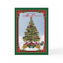 Feliz Navidad, familia y amigos tarjeta de felicit