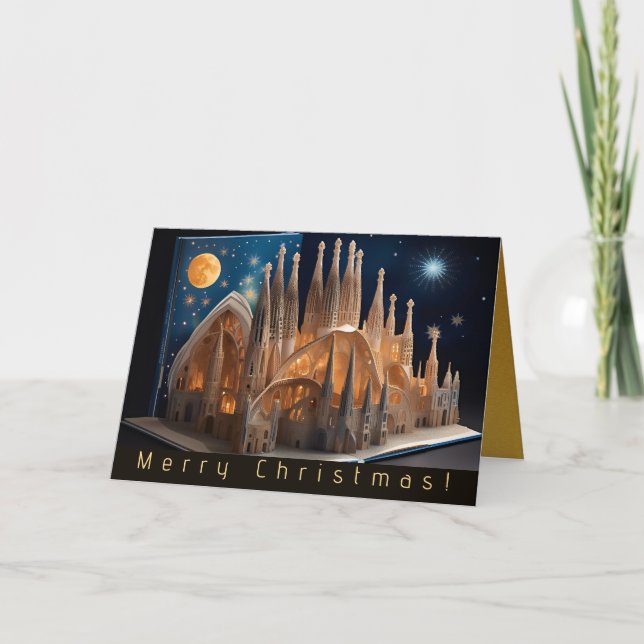Feliz Navidad Faux Pop-up Sagrada Família GC (Anverso)