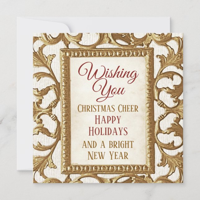 Feliz Navidad Felices Fiestas Año Nuevo Oro (Anverso)