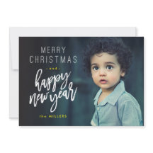 Feliz Navidad, feliz año nuevo, audaz tarjeta de f