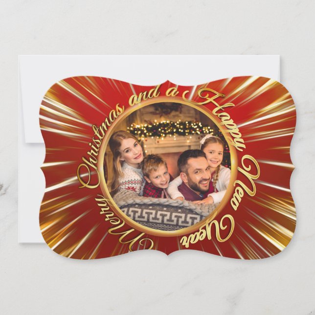 Feliz Navidad Feliz Año Nuevo Círculo Fancy Fancy (Anverso)