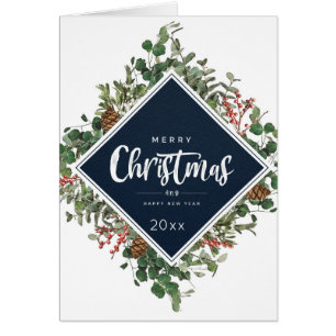 Feliz Navidad/Feliz Año Nuevo con marco contemporá