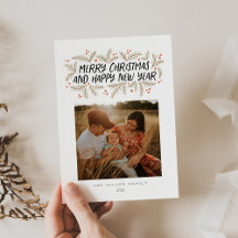 Feliz Navidad Feliz Año Nuevo Festividad floral Ta