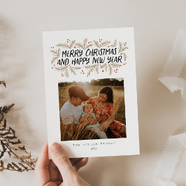 Feliz Navidad Feliz Año Nuevo Festividad floral Ta