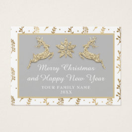 Feliz Navidad Feliz Año Nuevo Gray Gold