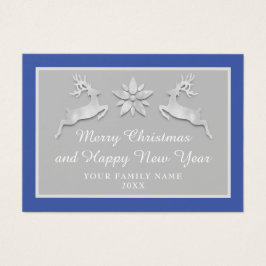 Feliz Navidad Feliz Año Nuevo Nombre Azul Gris