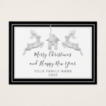 Feliz Navidad Feliz Año Nuevo Nombre Blanco Negro