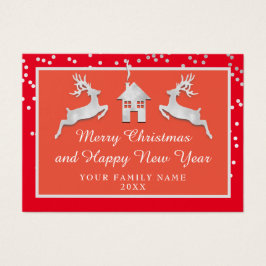 Feliz Navidad Feliz Año Nuevo nombre gris rojo