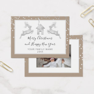 Feliz Navidad Feliz Año Nuevo Nombre Marfil Blanco