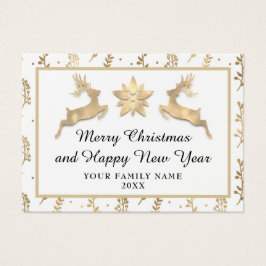 Feliz Navidad Feliz Año Nuevo Nombre Oro Blanco