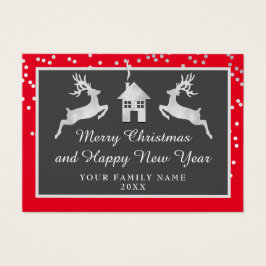 Feliz Navidad Feliz Año Nuevo Nombre Plata Roja