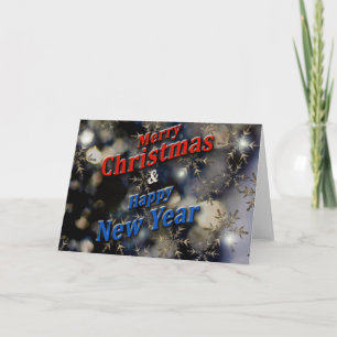 Feliz Navidad Feliz Año Nuevo Plata Azul Rojo