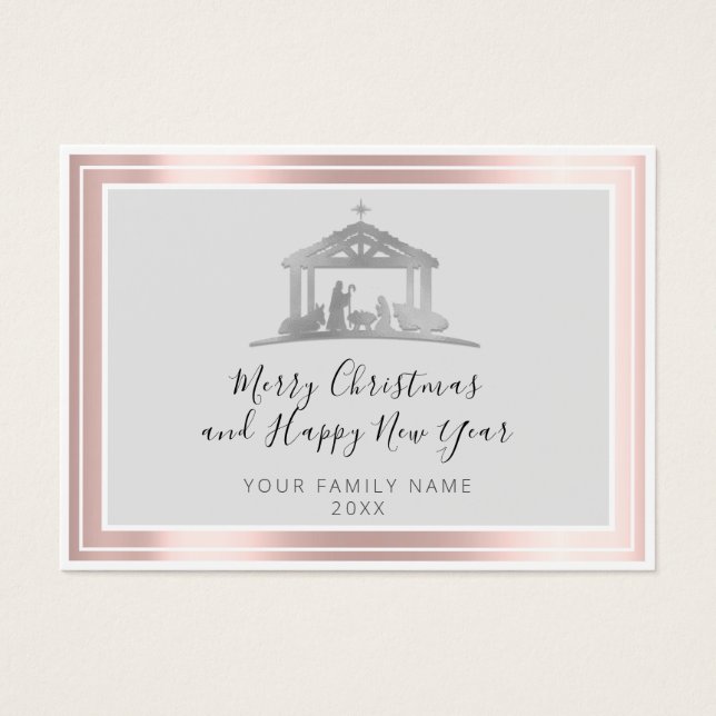 Feliz Navidad Feliz Año Nuevo Rosa de la Sagrada F (Frente)